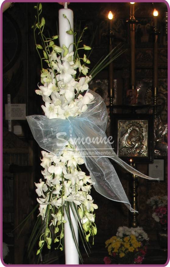Lumanare nunta botez orhidee